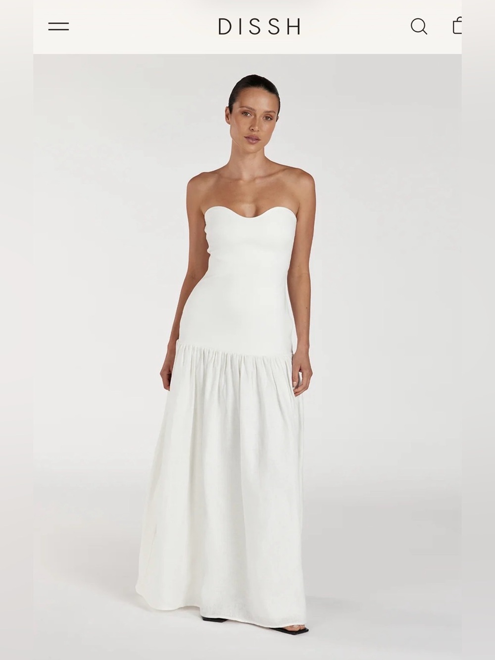 DISSH Strapless White Maxi Dress